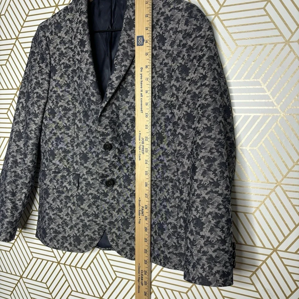 Lauren Ralph Lauren Boys Navy Camo Patterned Blazer 12R 2 Button Preppy Classic